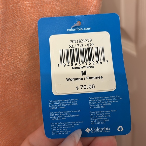 NWT Columbia Norgate Organic Cotton Sleeveless Dress Size M - Picture 9 of 11